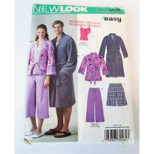 New Look 6657 Sewing Pattern Easy Mens Womens Unisex Short or Knee Length Robe